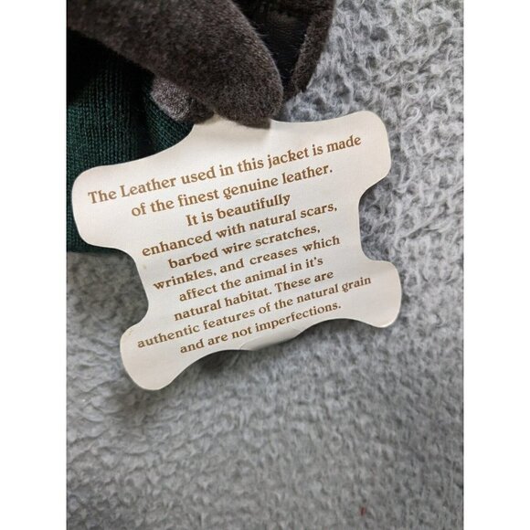 Vintage Holloway College Jacket Large Letterman Varsity Wool Leather Green Brown - Picture 6 of 16